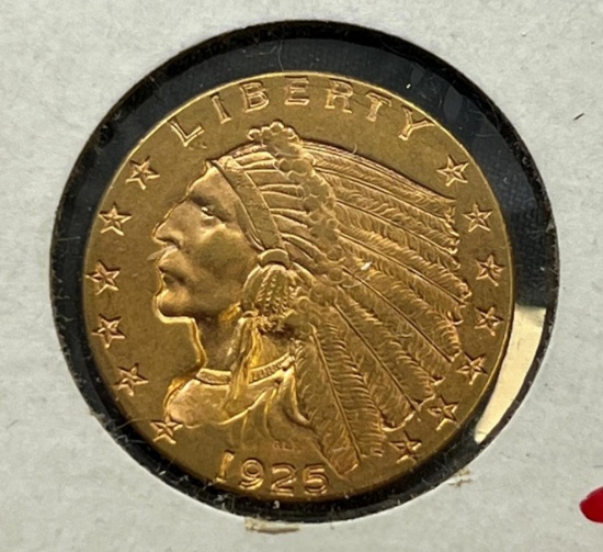 1925-D $2.50 Indian Gold Coin, SIGMA TESTED