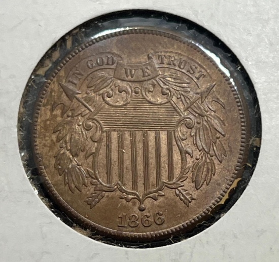 1866 US 2 Cent Piece