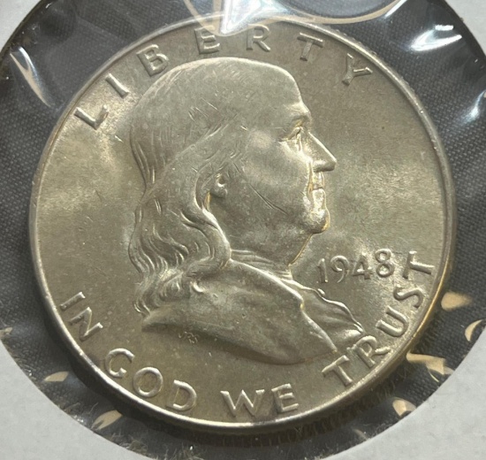 1948-D Franklin Half Dollar, 90% Silver