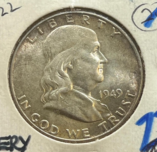 1949 Franklin Half Dollar, 90% Silver