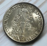 1937-D US Mercury Dime, 90% Silver