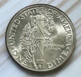 1942-D US Mercury Dime, 90% Silver