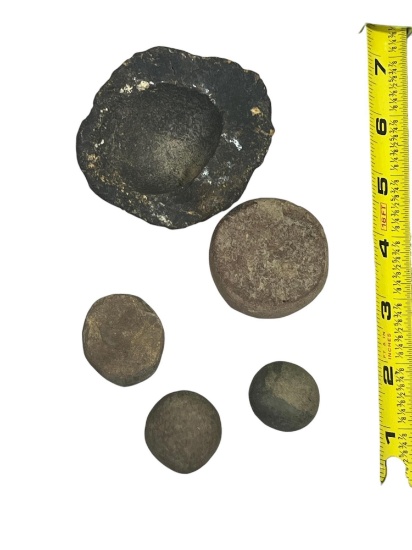 Artifacts Discodial, Game stones, Cup stone 5 pieces total Southern Ohio