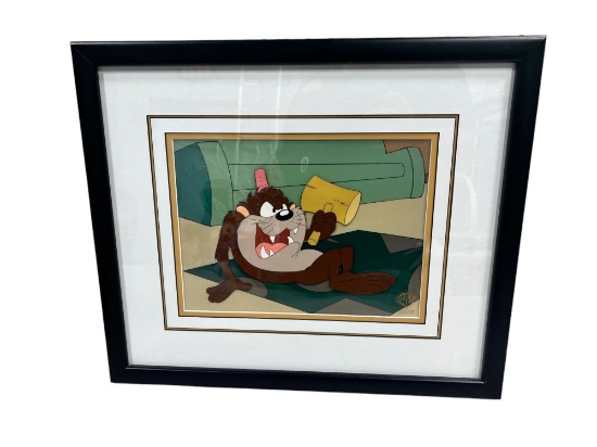 Taz Mania framed Production Cel w/ COA 16" x 19"