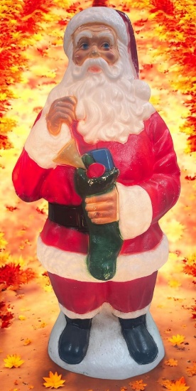 Santa Blow-mold, 43 inches tall, power cord included, missing bracket on cord