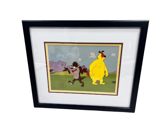 Taz Mania framed Production Cel w/ COA 16" x 19"