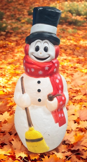 Large Snowman Blow mold, 43 inches tall, w/ working power cord, missing nose