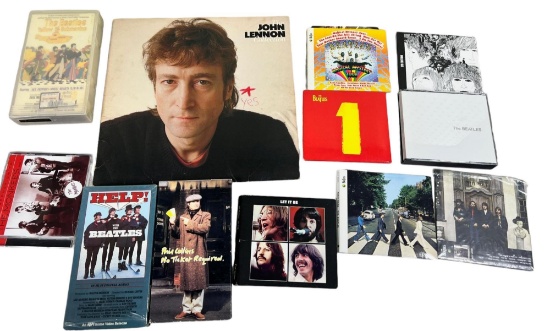 Beatles lot: 8 cds, 3 VHS and John Lennon LP
