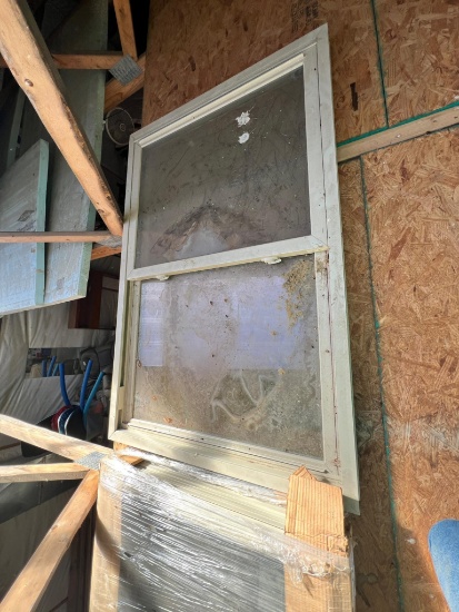 Replacement Window 61 1/4" x 40" double hung, cream color