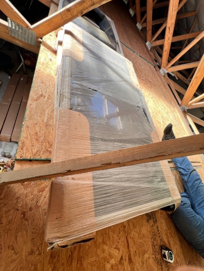 2- Replacement Windows 63 1/2" x 36" double hung, w screens, SELLS TIMES THE MONEY