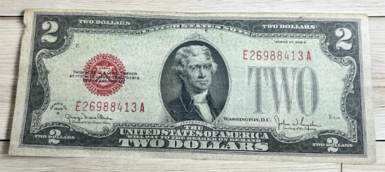 1928G Red Seal $2.00 United States Banknote
