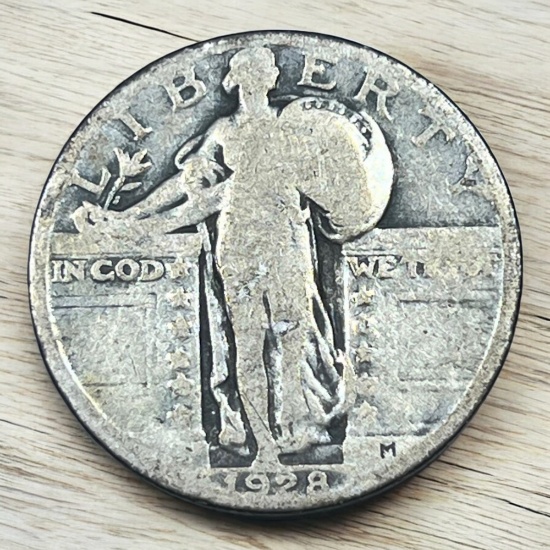 1928 Standing Liberty Quarter, 90% Silver