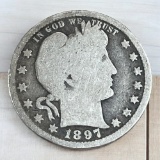1897 Barber Quarter Dollar, 90% Silver