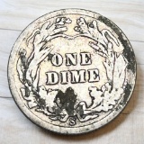 1911-S Barber Dime, 90% Silver