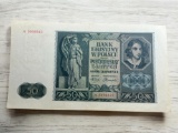 1936 Poland 50 Zlotch Banknote