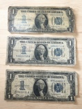 3- 1934 Funnyback Silver Certificates, sells times the money