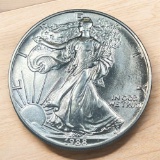 1988 US Silver Eagle Dollar Coin, .999 Fine Silver