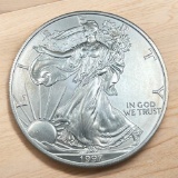 1997 US Silver Eagle Dollar Coin, .999 Fine Silver