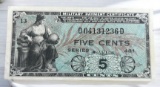 Series 481 Five Cents Military Payment Certificate