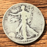 1937-D US Walking Liberty Half Dollar, 90% Silver