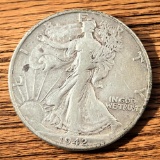 1942-D US Walking Liberty Half Dollar, 90% Silver
