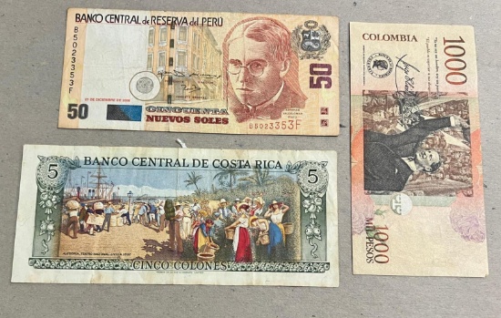 3- Asst. South American Banknotes