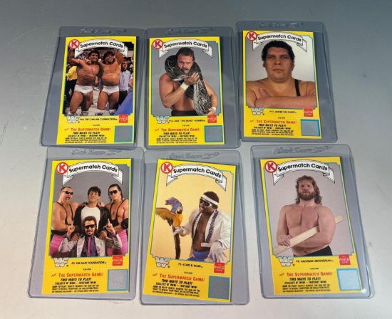 1987 Circle K Supermatch cards lot of 6 Andre the Giant, Jake the Snake+  Unscratched, rare