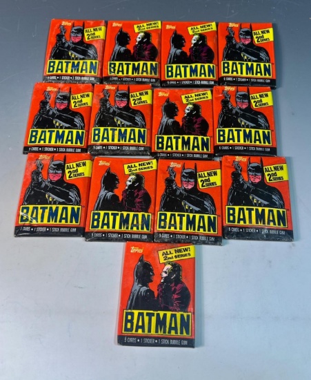 1989 Topps Batman 2nd Series 13 unopened packs some show age