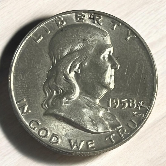 1958-D Franklin Half Dollar, 90% Silver