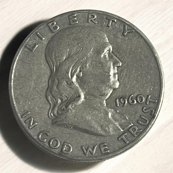 1960 Franklin Half Dollar, 90% Silver