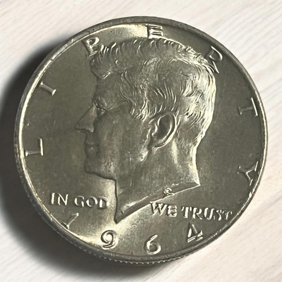 1964 Kennedy Half Dollar, 90% Silver