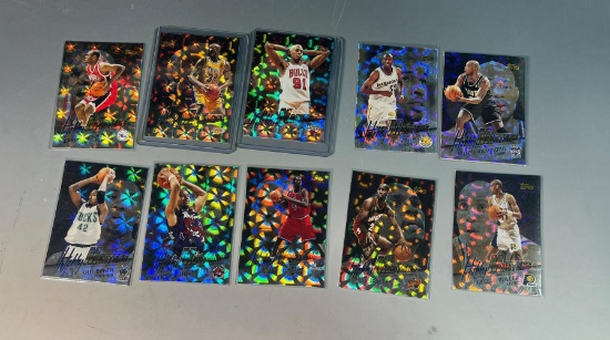 Basketball 1996 - 97 Topps Hobby Masters error blank back 10 cards w/ Shaq, Rodman