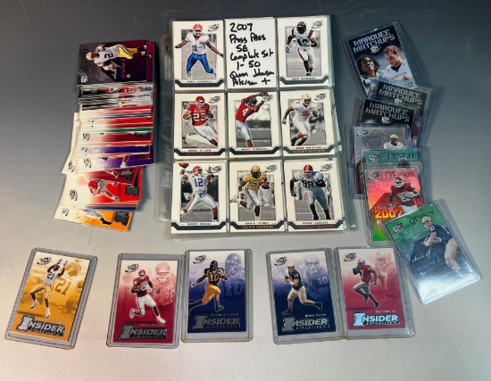 Football 2007 Press Pass SE set + inserts Quinn, Johnson, Lynch, Peterson, 100+ cards