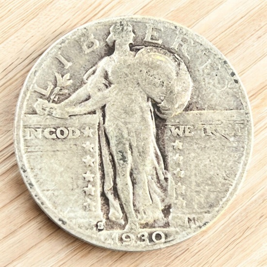 1930-S Standing Liberty Quarter, 90% Silver