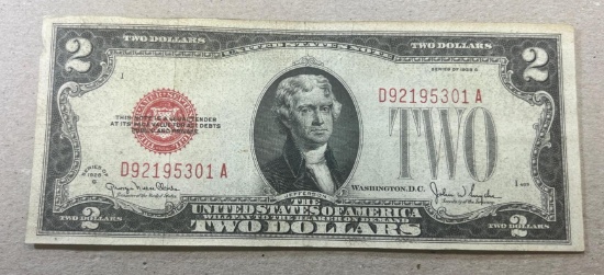 1928G Red Seal $2.00 United States Banknote