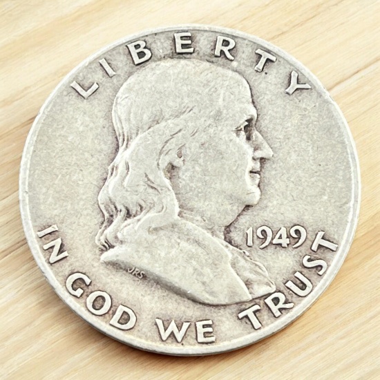 1949-D Franklin Half Dollar, 90% Silver