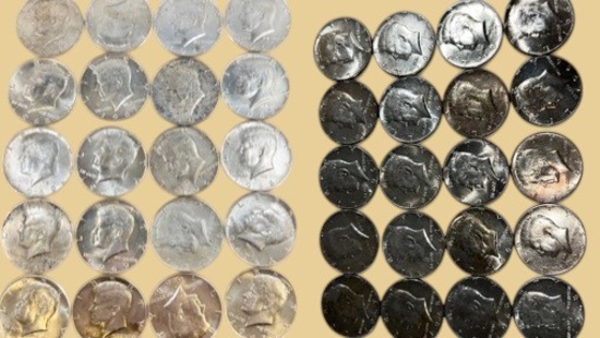40- 40% silver Kennedy Half Dollars
