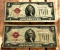 2-1928G $2.00 Red Seal Banknotes, sells times the money