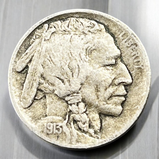 1913 Type 1 Buffalo Nickel (Raised Mound)