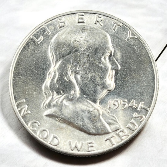 1954-S Franklin Half Dollar, 90% silver