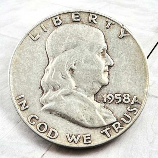 1958-D Franklin Half Dollar, 90% Silver