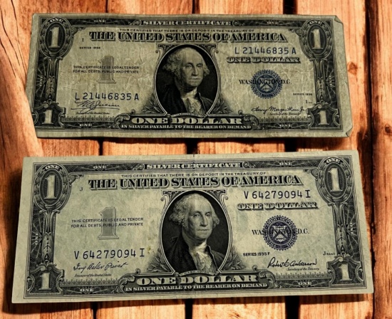 1935 and 1935F $1.00 Silver Certificates, sells times the money