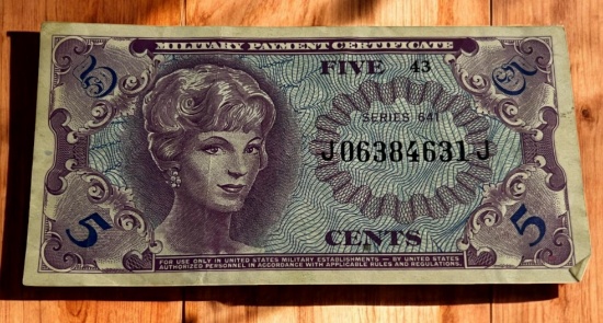 Series 641 Five Cent Military Payment Certificate