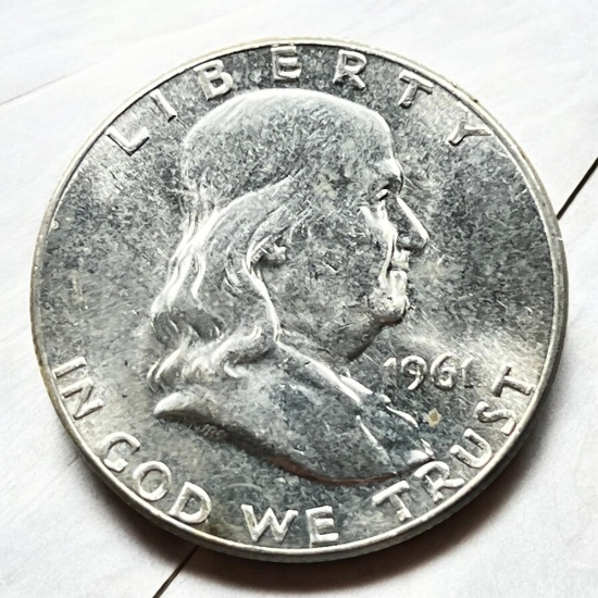 1961 Franklin Half Dollar, 90% silver