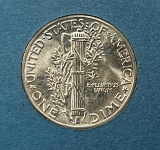 1944 US Mercury Dime, Full Split Bands, BU