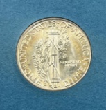 1944-D US Mercury Dime, Full Split Bands, BU