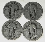 5- Standing Liberty Quarters, 1925, 1926, 1927, 1929