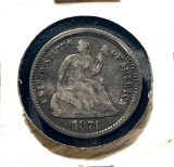1871 Seated Liberty Half Dime