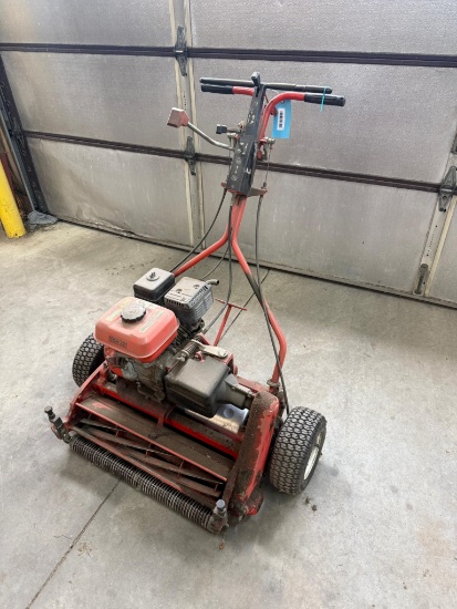Jacobsen 22 inch reel mower, T handle, Operator Present Clutch, 4 HP Honda Engine, 9 blade reel