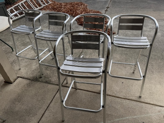 5- Bar Height Aluminum Stools, 30 inches to seat, sells times the money